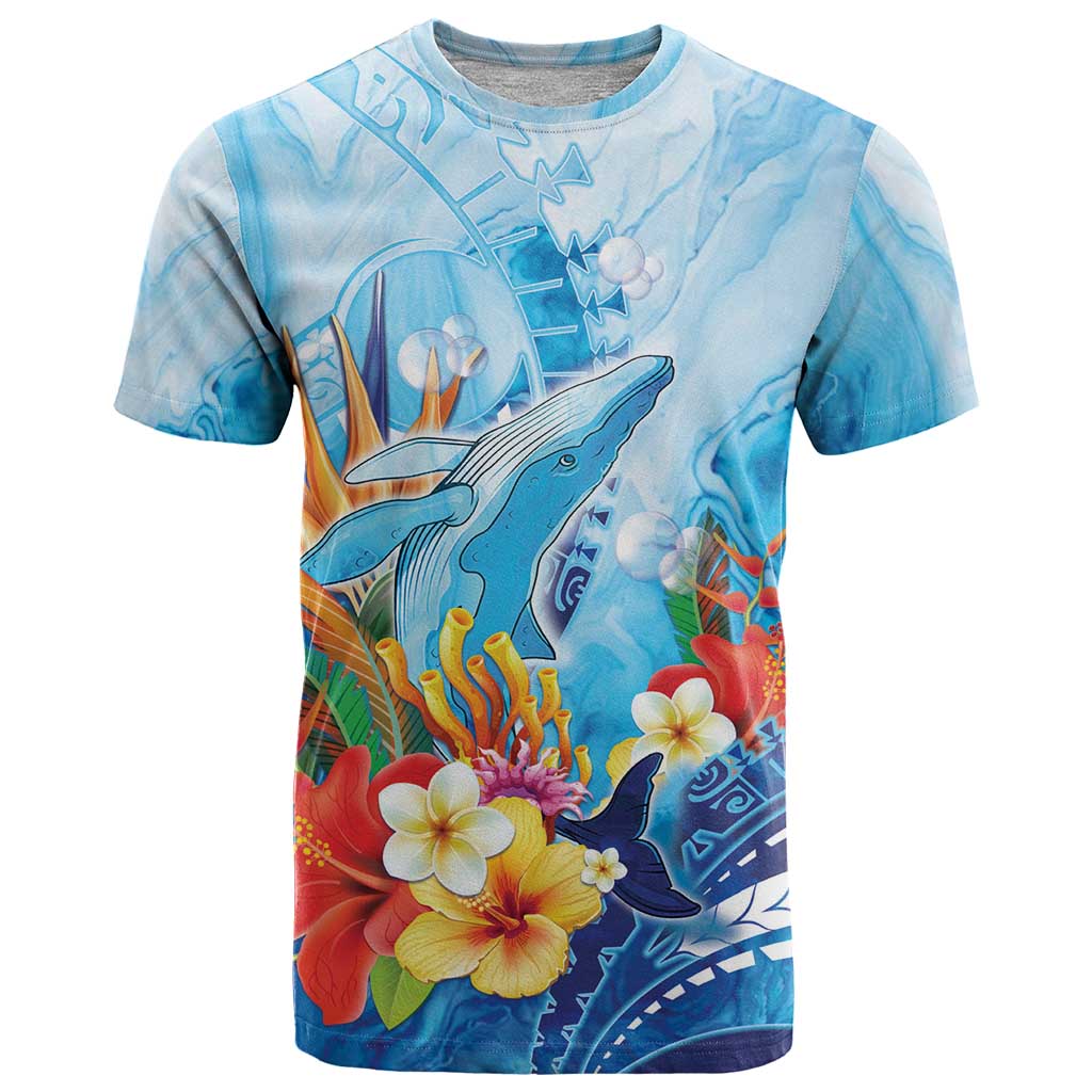 Polynesia Humpback Whale T Shirt Ocean Style LT05 Blue - Polynesian Pride