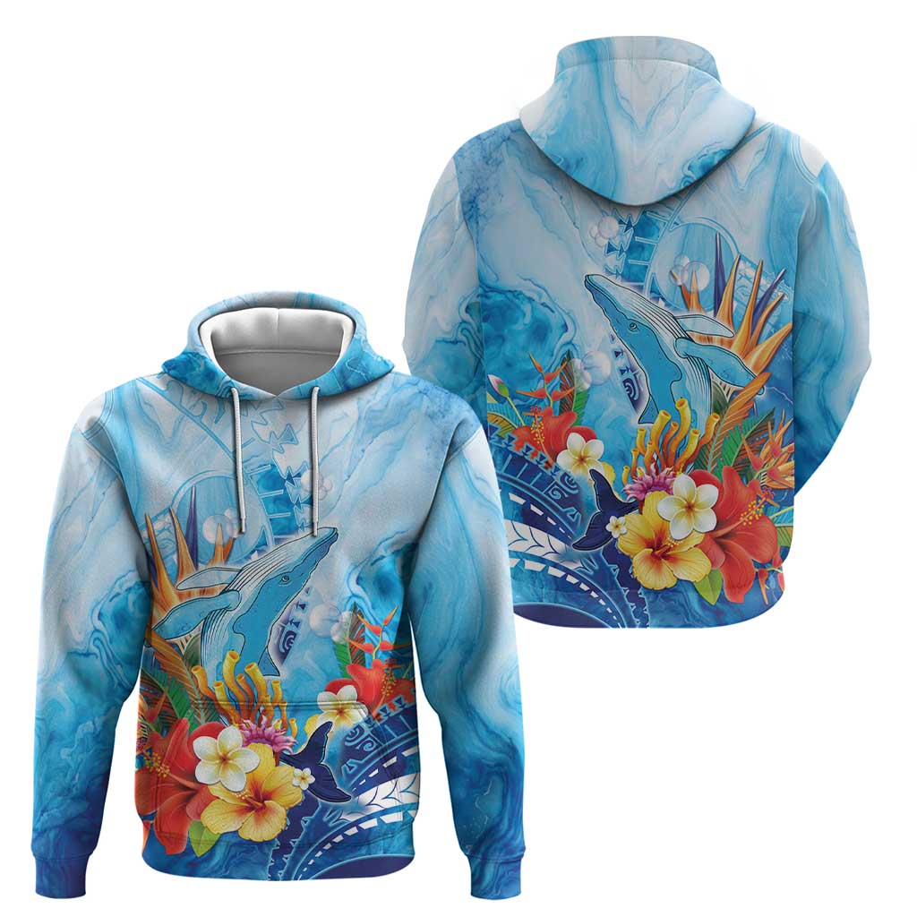 Polynesia Humpback Whale Zip Hoodie Ocean Style