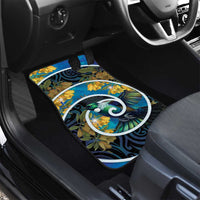 New Zealand Tui Bird Car Mats Maori Koru With Kowhai Flowers LT05 - Polynesian Pride
