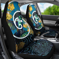 New Zealand Tui Bird Car Seat Cover Maori Koru With Kowhai Flowers LT05 - Polynesian Pride