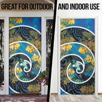 New Zealand Tui Bird Door Cover Maori Koru With Kowhai Flowers LT05 - Polynesian Pride