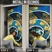 New Zealand Tui Bird Door Cover Maori Koru With Kowhai Flowers LT05 - Polynesian Pride