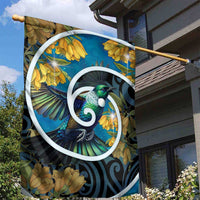 New Zealand Tui Bird Garden Flag Maori Koru With Kowhai Flowers LT05 - Polynesian Pride