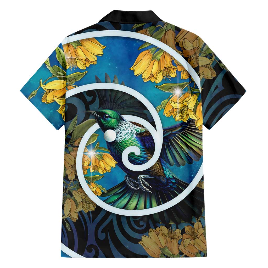New Zealand Tui Bird Hawaiian Shirt Maori Koru With Kowhai Flowers LT05 - Polynesian Pride