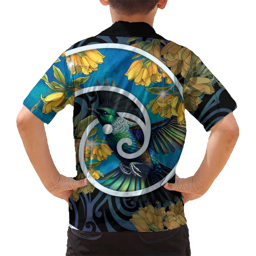 New Zealand Tui Bird Hawaiian Shirt Maori Koru With Kowhai Flowers LT05 - Polynesian Pride