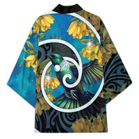 New Zealand Tui Bird Kimono Maori Koru With Kowhai Flowers