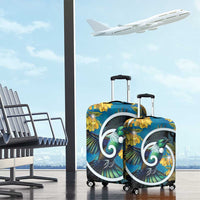 New Zealand Tui Bird Luggage Cover Maori Koru With Kowhai Flowers