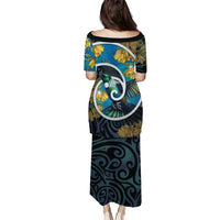 New Zealand Tui Bird Puletasi Maori Koru With Kowhai Flowers LT05 - Polynesian Pride