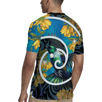 New Zealand Tui Bird Rugby Jersey Maori Koru With Kowhai Flowers LT05 - Polynesian Pride