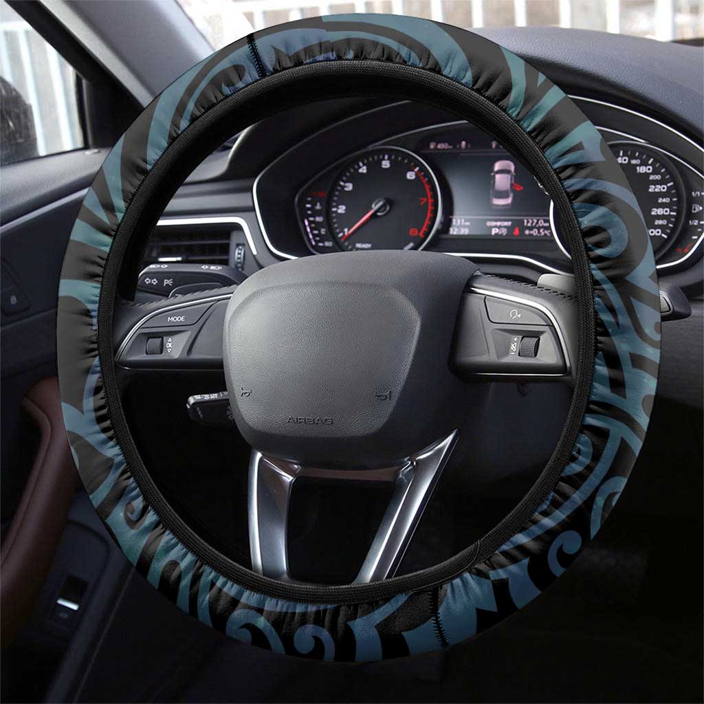 New Zealand Tui Bird Steering Wheel Cover Maori Koru With Kowhai Flowers LT05 - Polynesian Pride