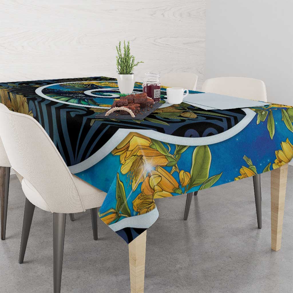 New Zealand Tui Bird Tablecloth Maori Koru With Kowhai Flowers