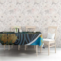 New Zealand Tui Bird Tablecloth Maori Koru With Kowhai Flowers