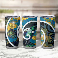 New Zealand Tui Bird Tumbler Cup Maori Koru With Kowhai Flowers LT05 - Polynesian Pride