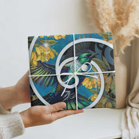 New Zealand Tui Bird Wrapping Paper Maori Koru With Kowhai Flowers LT05 - Polynesian Pride