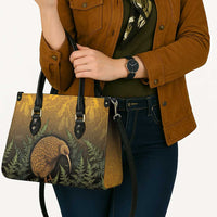 New Zealand Kiwi Bird Leather Bag Silver Fern Mix Maori Pattern LT05 - Polynesian Pride