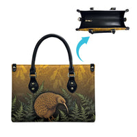 New Zealand Kiwi Bird Leather Bag Silver Fern Mix Maori Pattern LT05 - Polynesian Pride