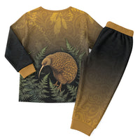 New Zealand Kiwi Bird Christmas Pajama Set Silver Fern Mix Maori Pattern LT05 - Polynesian Pride