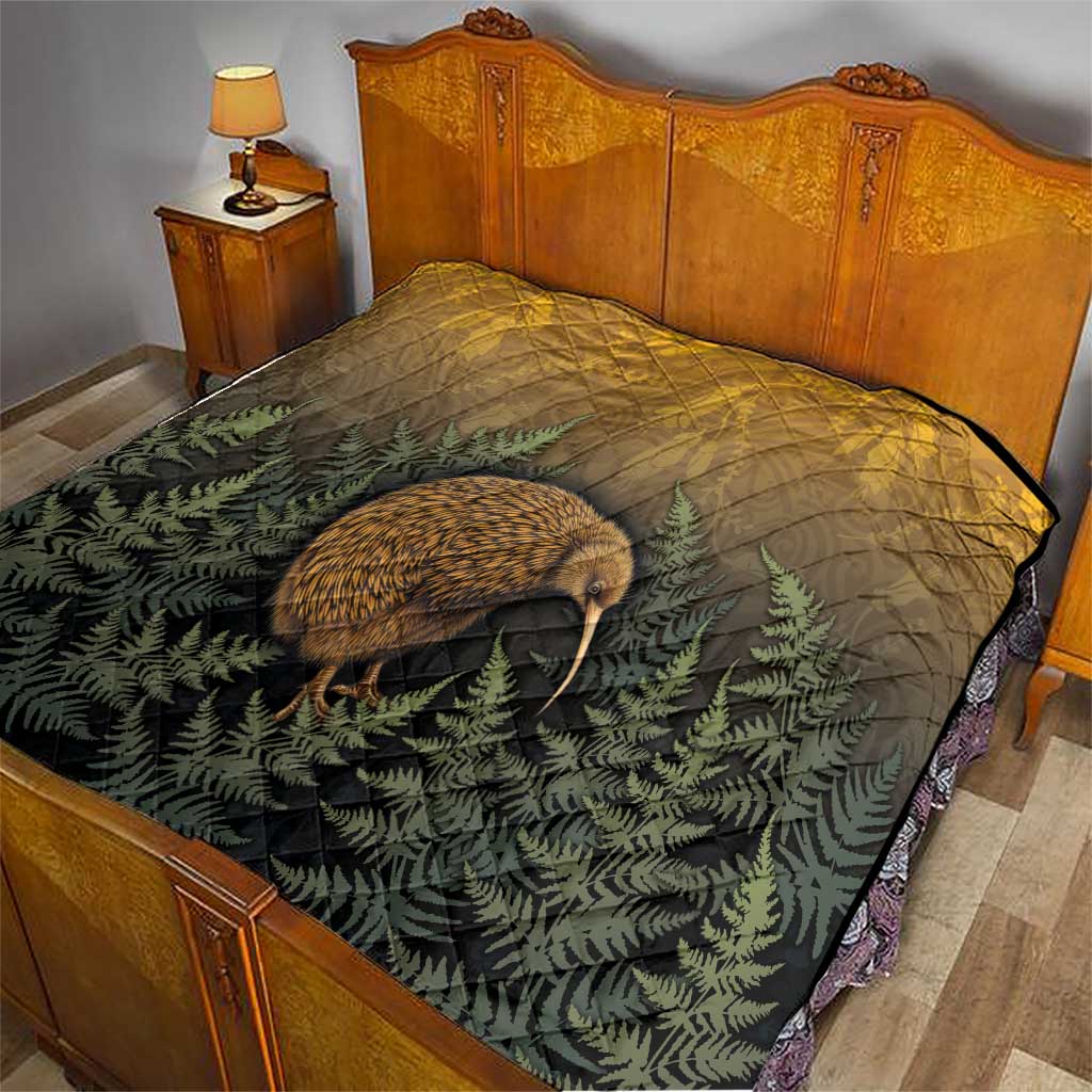 New Zealand Kiwi Bird Quilt Silver Fern Mix Maori Pattern