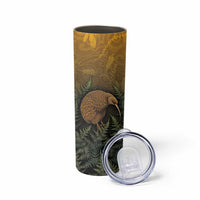 New Zealand Kiwi Bird Skinny Tumbler Silver Fern Mix Maori Pattern LT05 - Polynesian Pride