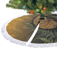 New Zealand Kiwi Bird Tree Skirt Silver Fern Mix Maori Pattern LT05 - Polynesian Pride