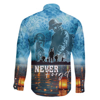 Hawaii Memorial Day Lantern Floating Family Matching Off Shoulder Short Dress and Hawaiian Shirt Always In Our Hearts LT05 - Polynesian Pride