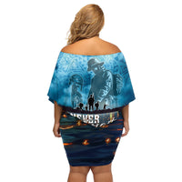 Hawaii Memorial Day Lantern Floating Family Matching Off Shoulder Short Dress and Hawaiian Shirt Always In Our Hearts LT05 - Polynesian Pride