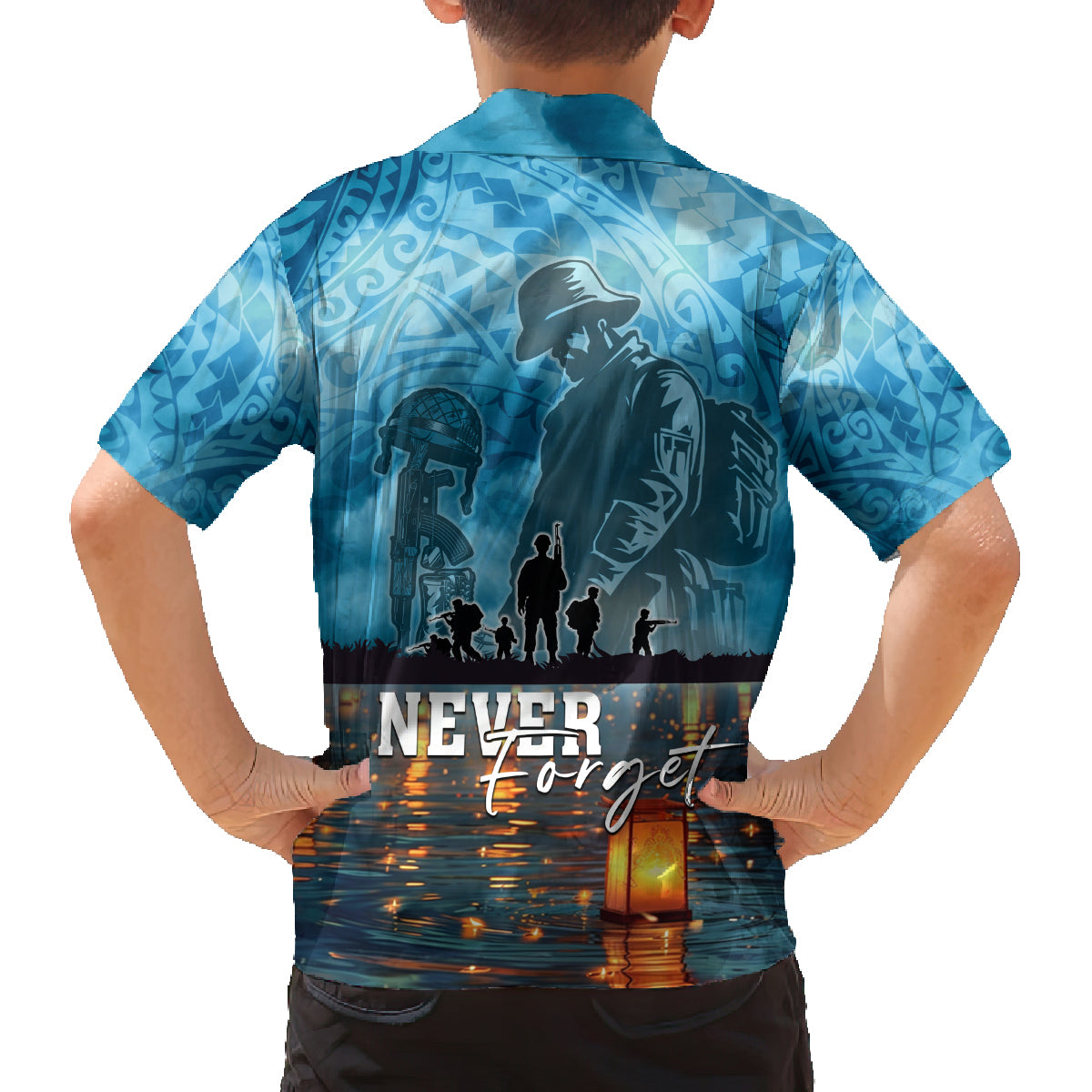 Hawaii Memorial Day Lantern Floating Family Matching Puletasi and Hawaiian Shirt Always In Our Hearts LT05 - Polynesian Pride