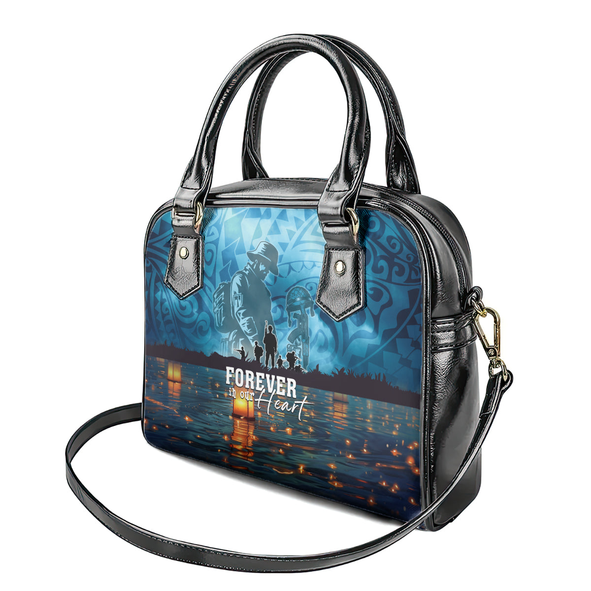 Hawaii Memorial Day Lantern Floating Shoulder Handbag Always In Our Hearts LT05 - Polynesian Pride