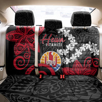 Tahiti Heiva Festival Back Car Seat Cover Floral Pattern With Coat Of Arms LT05 - Polynesian Pride
