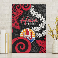 Tahiti Heiva Festival Canvas Wall Art Floral Pattern With Coat Of Arms