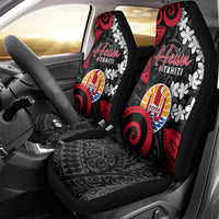 Tahiti Heiva Festival Car Seat Cover Floral Pattern With Coat Of Arms LT05 - Polynesian Pride