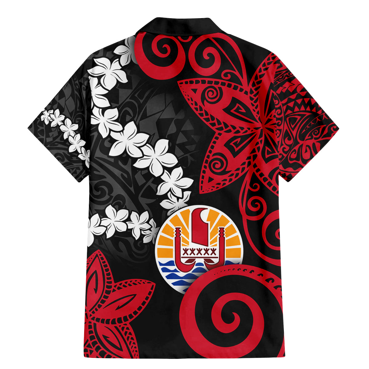 Tahiti Heiva Festival Family Matching Mermaid Dress and Hawaiian Shirt Floral Pattern With Coat Of Arms LT05 - Polynesian Pride