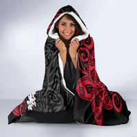 Tahiti Heiva Festival Hooded Blanket Floral Pattern With Coat Of Arms LT05 - Polynesian Pride