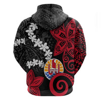 Tahiti Heiva Festival Hoodie Floral Pattern With Coat Of Arms LT05 - Polynesian Pride