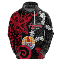 Tahiti Heiva Festival Hoodie Floral Pattern With Coat Of Arms LT05 - Polynesian Pride