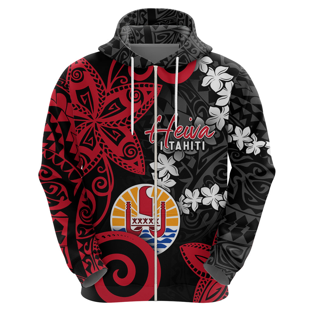 Tahiti Heiva Festival Hoodie Floral Pattern With Coat Of Arms LT05 - Polynesian Pride