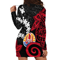 Tahiti Heiva Festival Hoodie Dress Floral Pattern With Coat Of Arms LT05 - Polynesian Pride