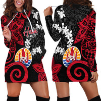 Tahiti Heiva Festival Hoodie Dress Floral Pattern With Coat Of Arms LT05 - Polynesian Pride