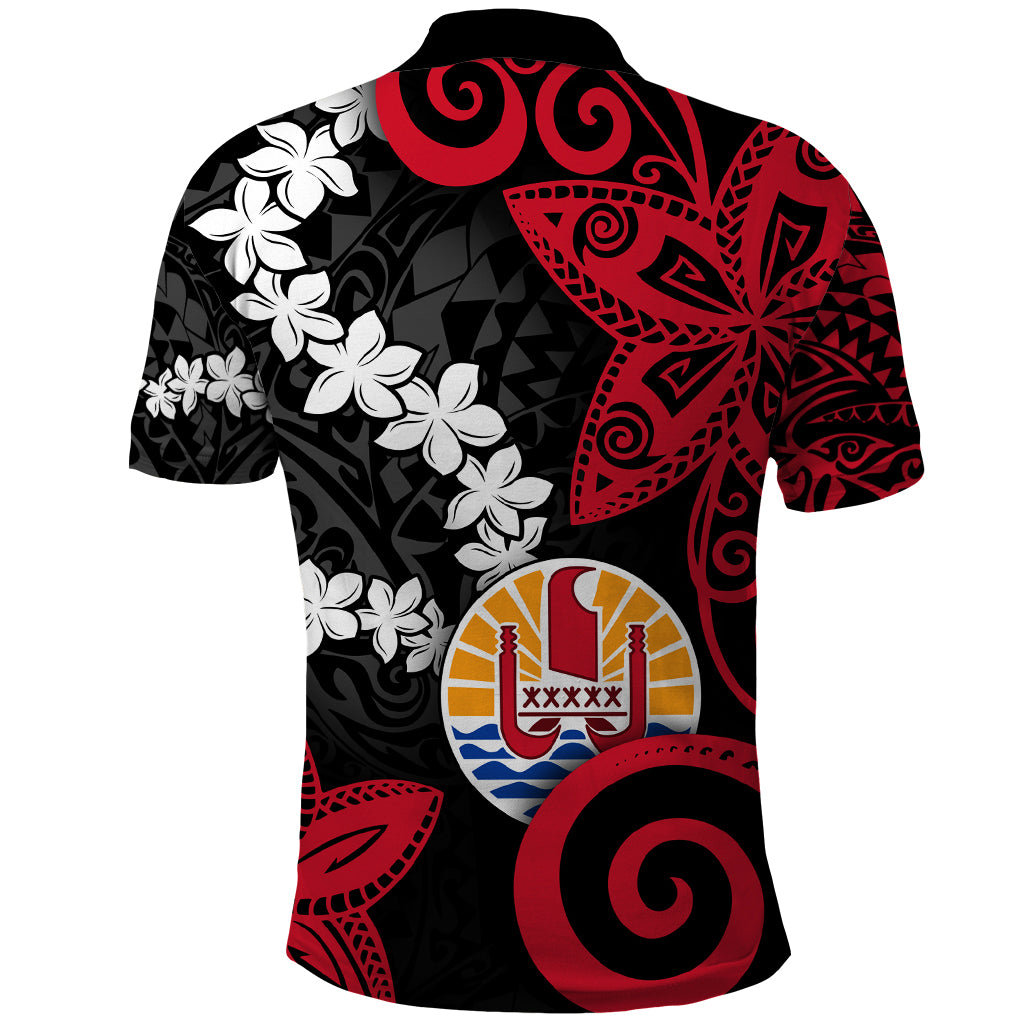 Tahiti Heiva Festival Polo Shirt Floral Pattern With Coat Of Arms LT05 - Polynesian Pride