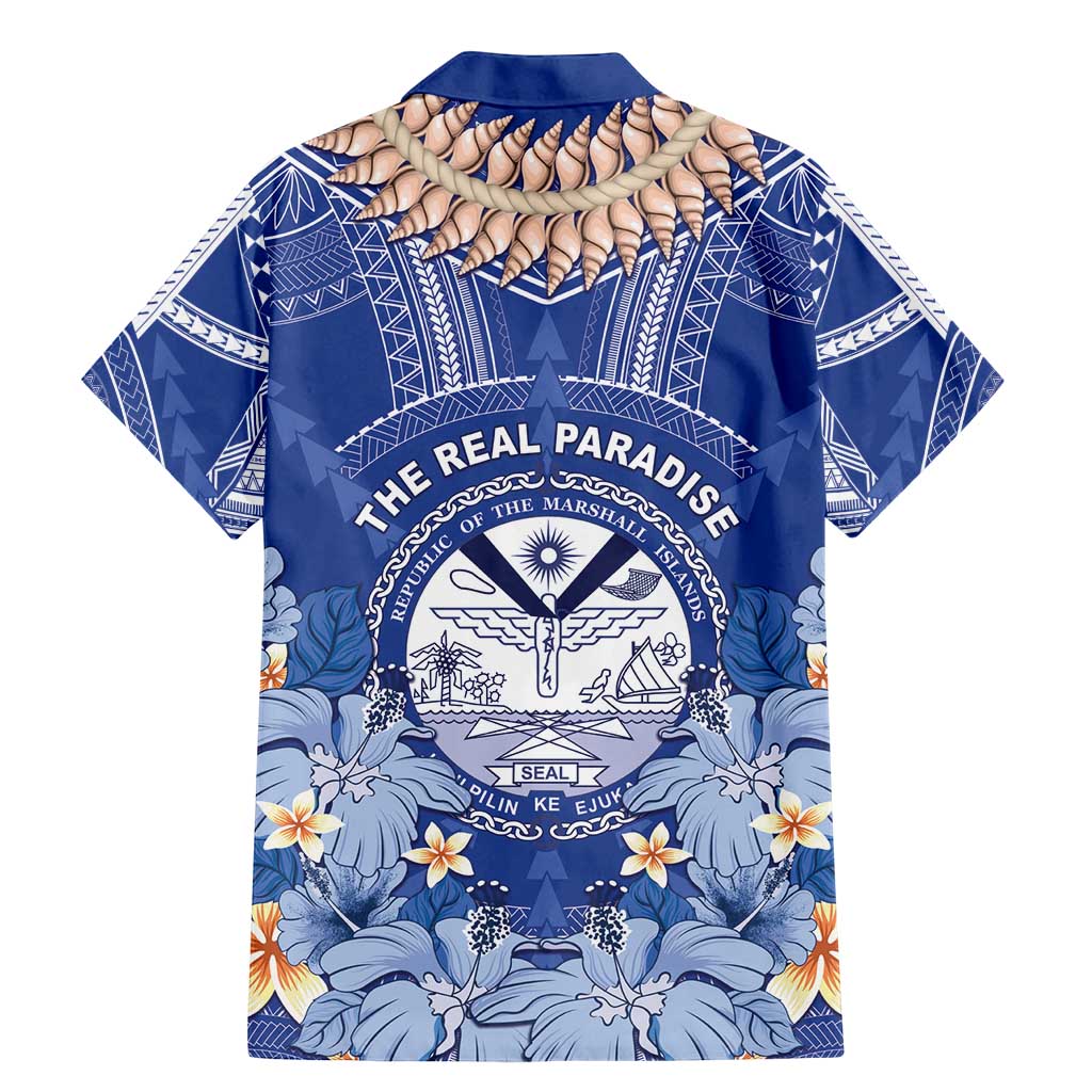Marshall Islands Jemenei Day Family Matching Mermaid Dress and Hawaiian Shirt Polynesian Tribal Tattoo Seashell Necklace LT05 - Polynesian Pride