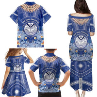 Marshall Islands Jemenei Day Family Matching Puletasi and Hawaiian Shirt Polynesian Tribal Tattoo Seashell Necklace LT05 - Polynesian Pride
