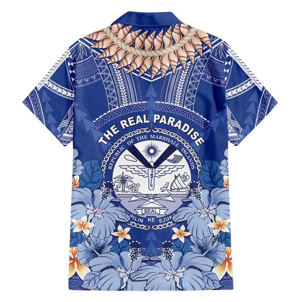 Marshall Islands Jemenei Day Family Matching Tank Maxi Dress and Hawaiian Shirt Polynesian Tribal Tattoo Seashell Necklace LT05 - Polynesian Pride