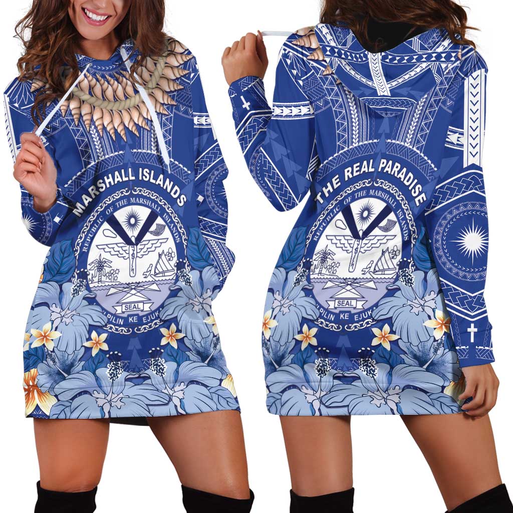 Marshall Islands Jemenei Day Hoodie Dress Polynesian Tribal Tattoo Seashell Necklace LT05 - Polynesian Pride