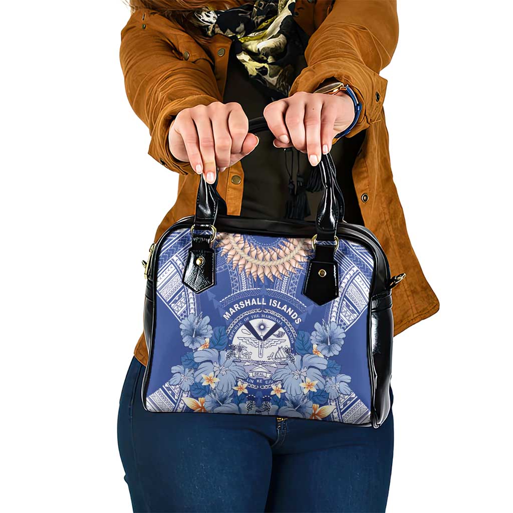 Marshall Islands Jemenei Day Shoulder Handbag Polynesian Tribal Tattoo Seashell Necklace