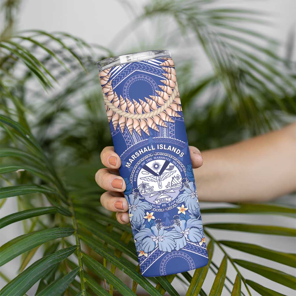 Marshall Islands Jemenei Day Skinny Tumbler Polynesian Tribal Tattoo Seashell Necklace LT05 - Polynesian Pride