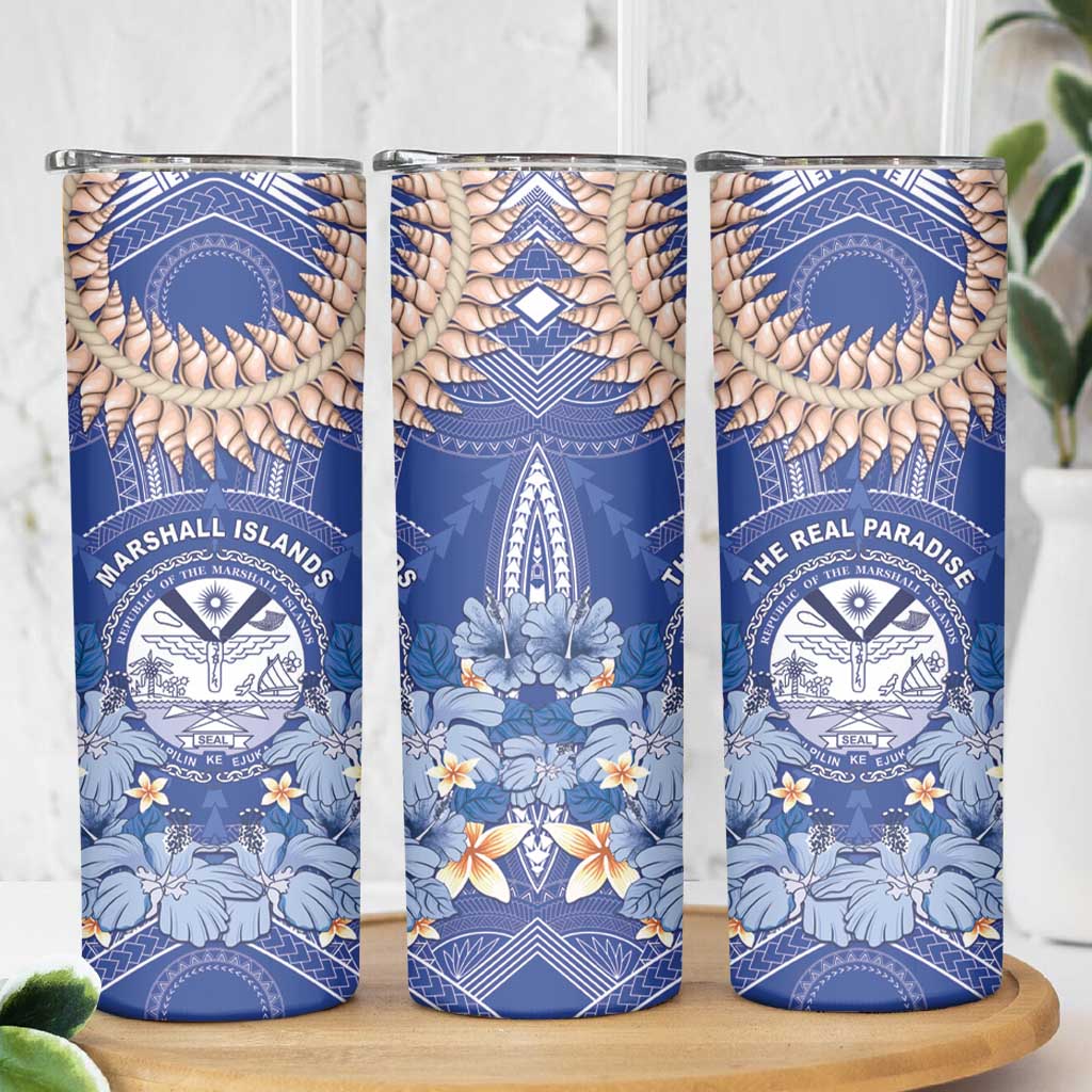 Marshall Islands Jemenei Day Skinny Tumbler Polynesian Tribal Tattoo Seashell Necklace LT05 - Polynesian Pride