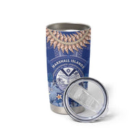 Marshall Islands Jemenei Day Tumbler Cup Polynesian Tribal Tattoo Seashell Necklace