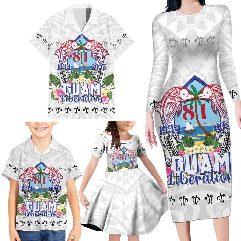 Guam Chamorro Liberation Day Family Matching Long Sleeve Bodycon Dress and Hawaiian Shirt 81st Anniversary LT05 - Polynesian Pride