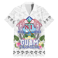 Guam Chamorro Liberation Day Family Matching Mermaid Dress and Hawaiian Shirt 81st Anniversary LT05 Dad's Shirt - Short Sleeve White - Polynesian Pride