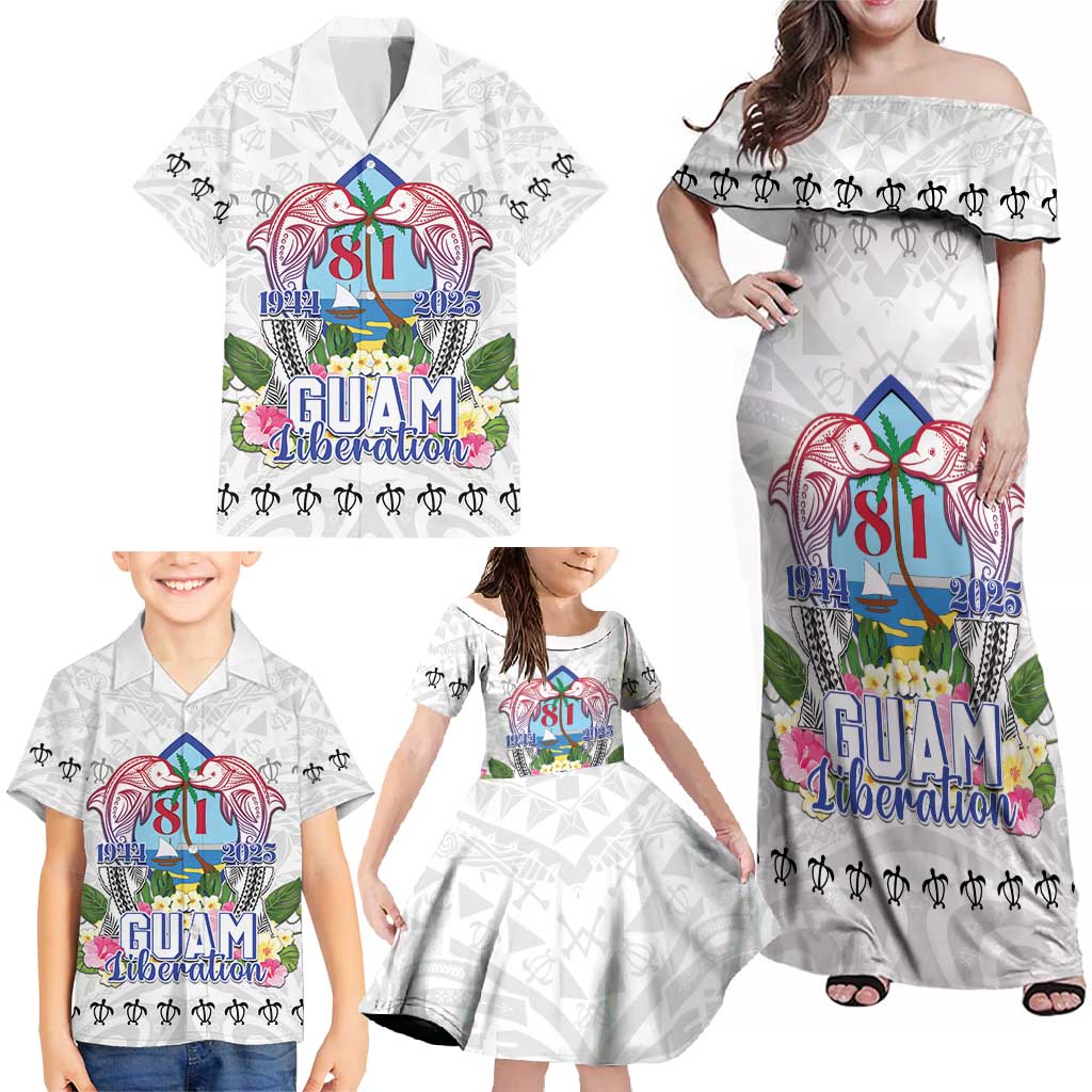Guam Chamorro Liberation Day Family Matching Off Shoulder Maxi Dress and Hawaiian Shirt 81st Anniversary LT05 - Polynesian Pride
